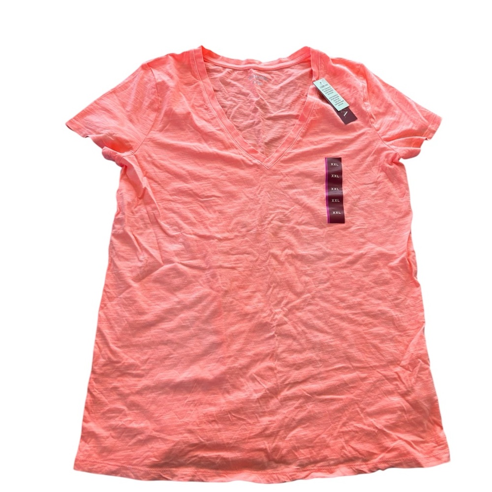 🆕 V-Neck Women's Top in Moxie Peach Size XXL